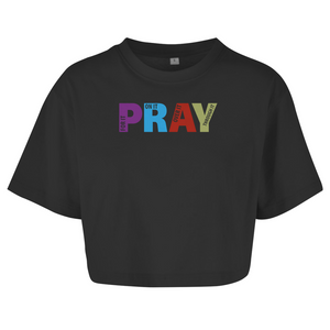 Damen Oversize Crop Top pray on it