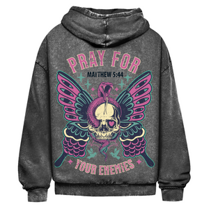 Oversize Washed Hoodie pray for your enemies matthew 5:44