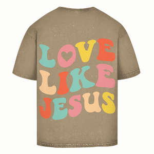 Oversize Washed T-Shirt love like jesus retro