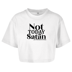 Damen Oversize Crop Top not today satan