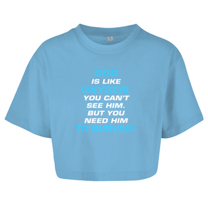 Damen Oversize Crop Topgod is like oxygen