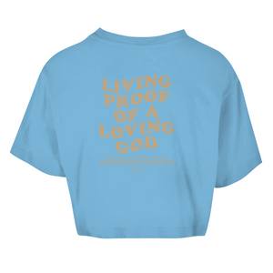 Damen Oversize Crop Top a loving god 1 john 4:9-10