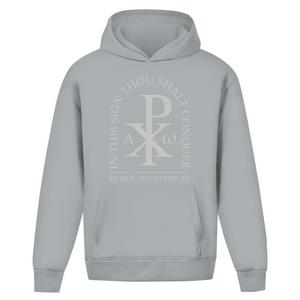 Oversize Hoodie Ohne Kordel in hoc signo vinces Christogramm