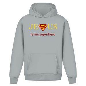 Oversize Hoodie Ohne Kordel jesus is my superhero