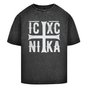 Oversize Washed T-Shirt ICXC NIKA orthodox griechisch