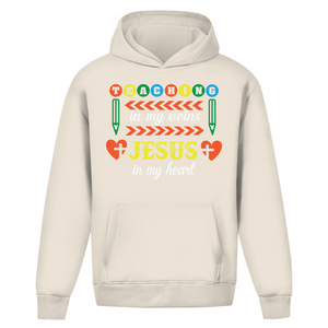 Oversize Hoodie Ohne Kordel teaching in my veins jesus in my heart
