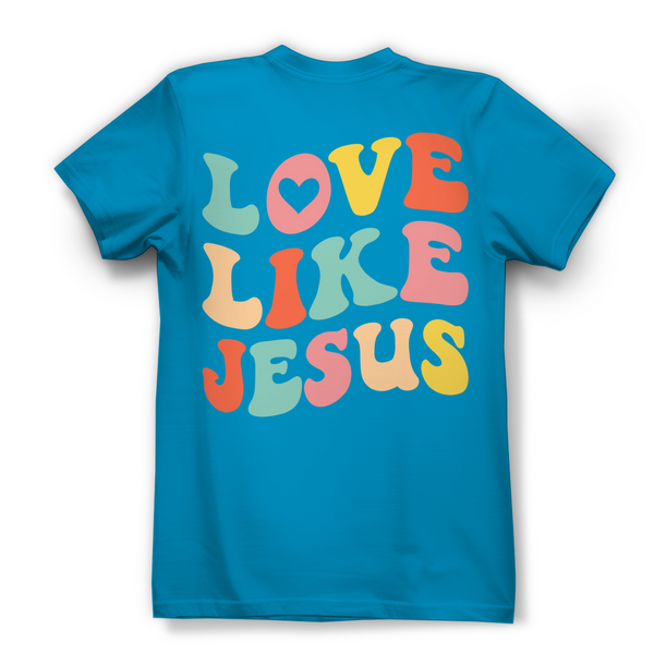 Damen Bio T-Shirt love like jesus retro