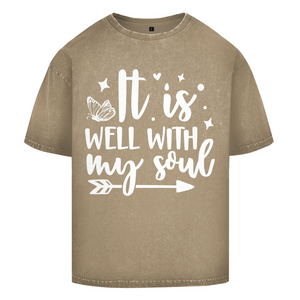 Oversize Washed T-Shirt it is well with my soul