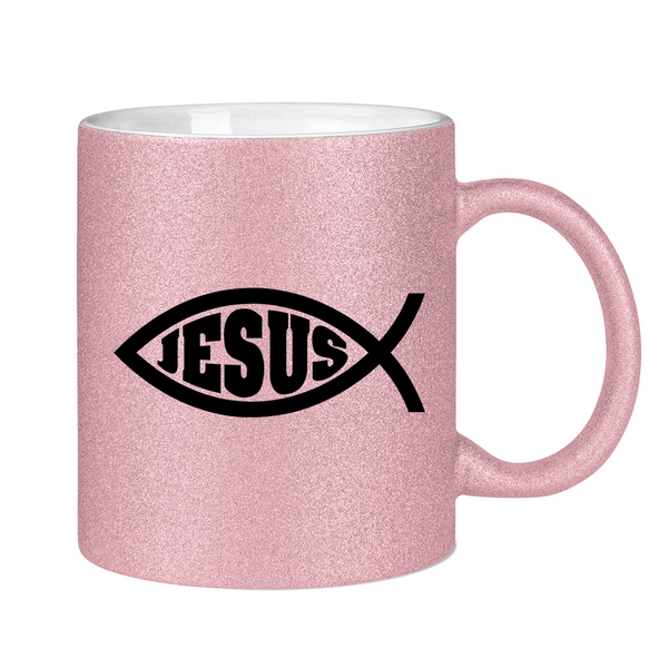 Glitzertasse Ichthys fisch christliches symbol