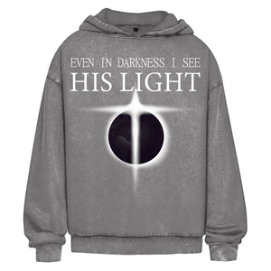 Oversize Washed Hoodie even in darkness i see his light