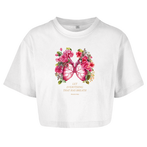 Damen Oversize Crop Top let everything that has breath psalm 150:6