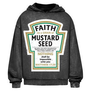 Oversize Washed Hoodie nothing shall be impossible matthew 17:20