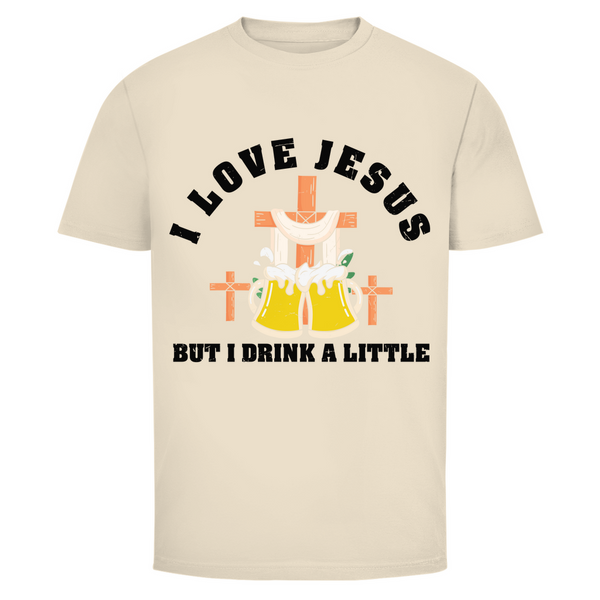 Herren T-Shirt i love jesus but i drink a little bier