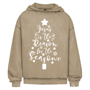 Oversize Washed Hoodie jesus is the reason for the season