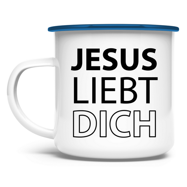 Emaille Tasse jesus liebt dich