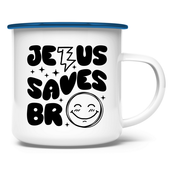 Emaille Tasse jesus saves bro