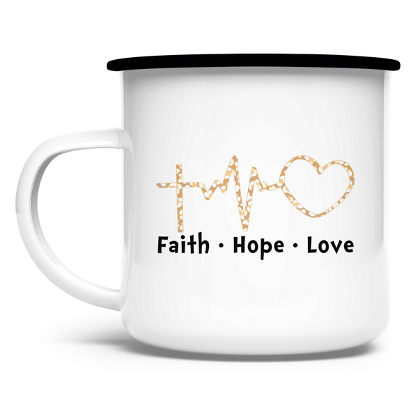 Emaille Tasse faith hope love