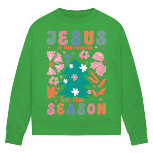 Damen Premium Bio Sweatshirt jesus is reason for the season