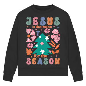 Damen Premium Bio Sweatshirt jesus is reason for the season