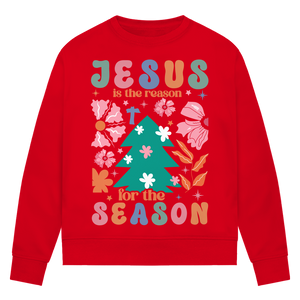 Damen Premium Bio Sweatshirt jesus is reason for the season
