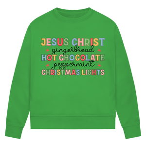 Damen Premium Bio Sweatshirt jesus christ gingerbread