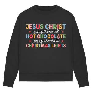 Damen Premium Bio Sweatshirt jesus christ gingerbread