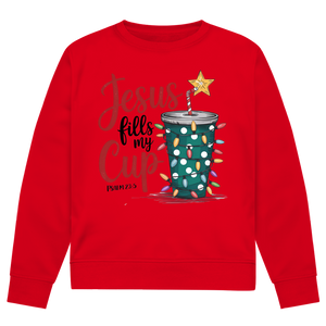 Herren Premium Bio Sweatshirt jesus fills my cup psalm 23.5