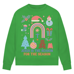 Damen Premium Bio Sweatshirt jesus is the reason for the season