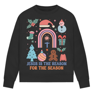 Damen Premium Bio Sweatshirt jesus is the reason for the season