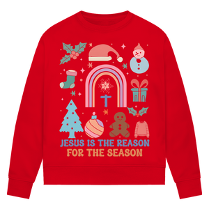 Damen Premium Bio Sweatshirt jesus is the reason for the season