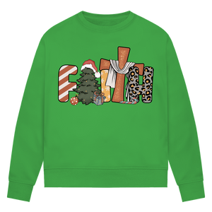 Damen Premium Bio Sweatshirt faith weihnachtsmotiv