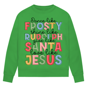 Damen Premium Bio Sweatshirt give like santa love like jesus