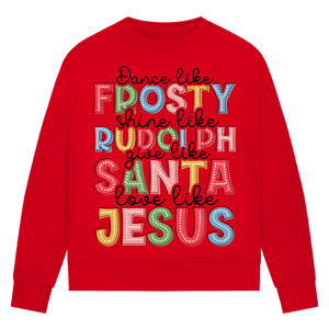 Damen Premium Bio Sweatshirt give like santa love like jesus