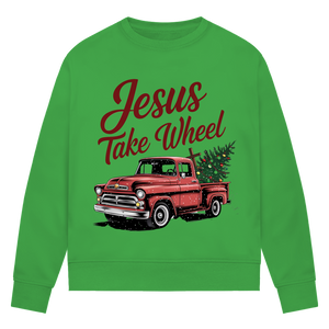 Damen Premium Bio Sweatshirt jesus take wheel