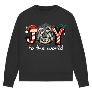 Damen Premium Bio Sweatshirt joy to the world