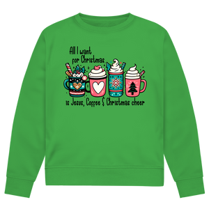 Herren Premium Bio Sweatshirt all i want for christmas is jesus coffee