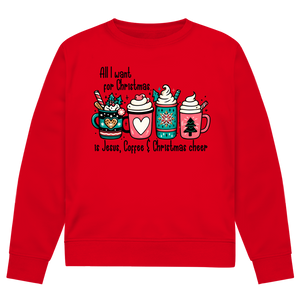 Herren Premium Bio Sweatshirt all i want for christmas is jesus coffee