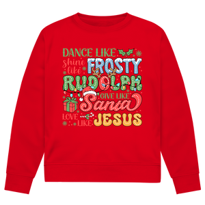 Herren Premium Bio Sweatshirt dance like frosty love like jesus