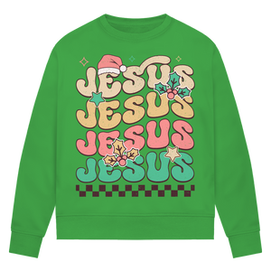 Damen Premium Bio Sweatshirt jesus weihnachtsmotiv