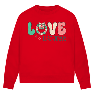 Damen Premium Bio Sweatshirt love like jesus