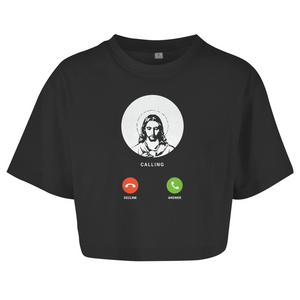 Damen Oversize Crop Top jesus calling