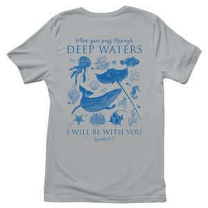 Damen T-Shirt deep waters isaiah 43:2