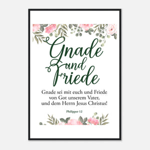 gnade und friede philipper 12 Poster mit Holzrahmen