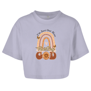 Damen Oversize Crop Top trusting god