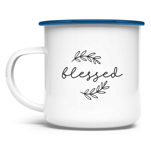 Emaille Tasse blessed