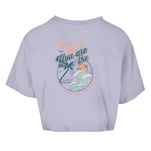 Damen Oversize Crop Top stay salty