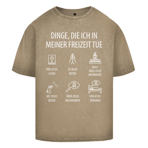 Oversize Washed T-Shirt dinge die ich in meiner freizeit tue
