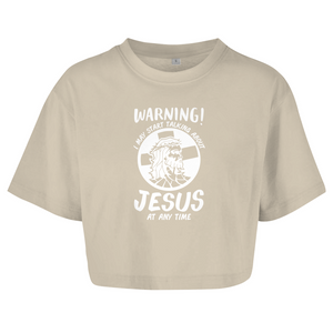 Damen Oversize Crop Top jesus at any time