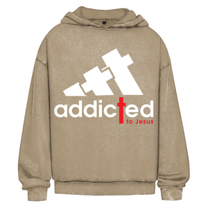 Oversize Washed Hoodie addicted to jesus