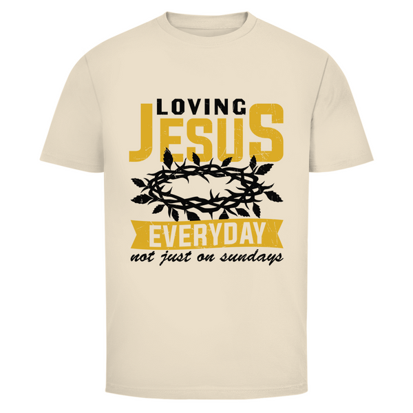 Herren T-Shirt loving jesus everyday